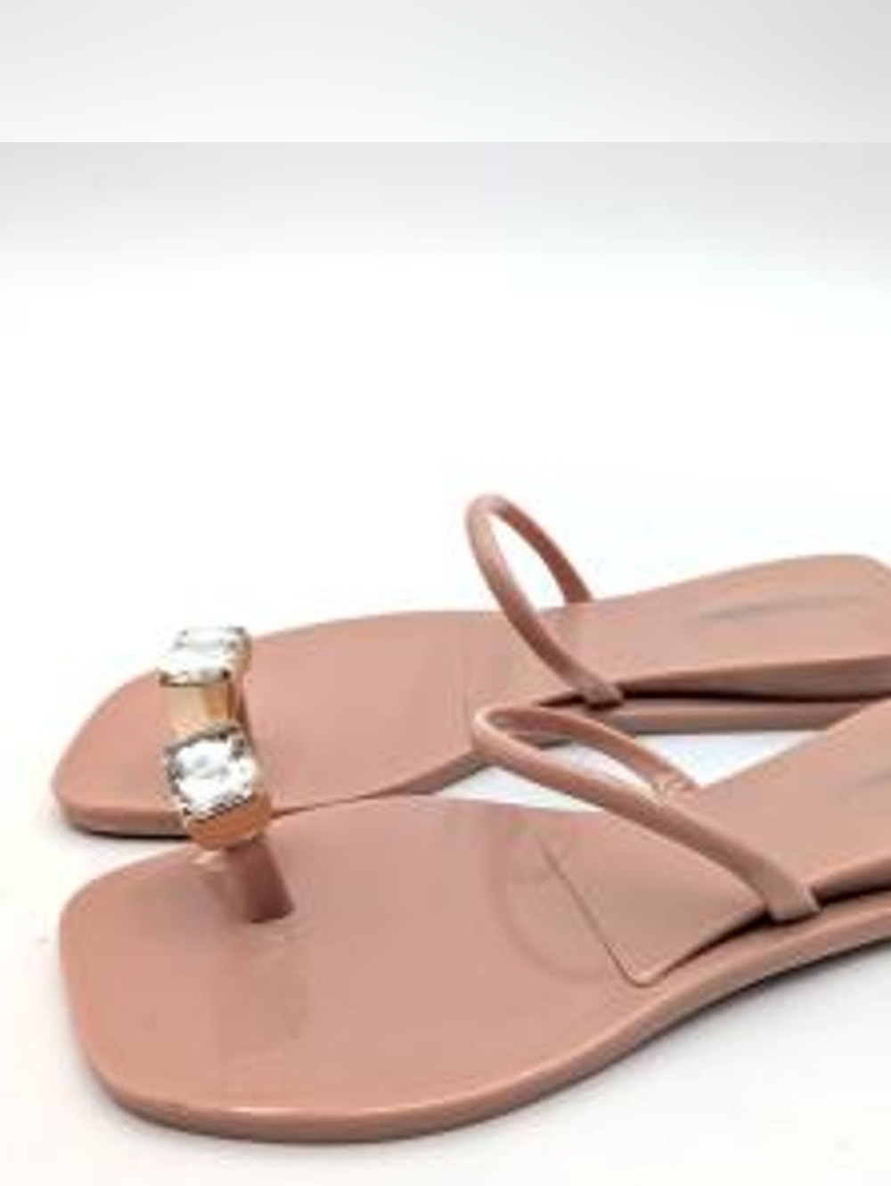 Jeffrey Campbell Balia Jelly Toe Ring Jewel Wedge Sandals In Nude. Size 10 (41).